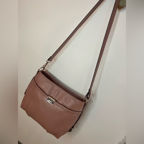 Rosetti~Dark Mauve~Mid-Sized~Soft Faux Leather~Upper Zip Closure~Crossbody Bag - Picture 3 of 15